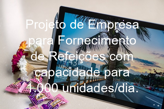Projeto de Empresa para Fornecimento de Refeições com capacidade para 1.000 unidades/dia.