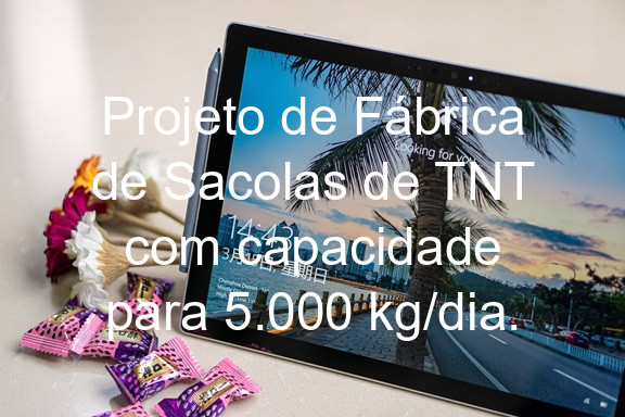 Projeto de Fábrica de Sacolas de TNT com capacidade para 5.000 kg/dia.