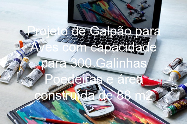 Projeto de Galpão para Aves com capacidade para 300 Galinhas Poedeiras e área construída de 88 m2